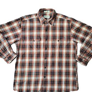 ORVIS Plaid Long Sleeve Button Down Flannel shirt Size Large